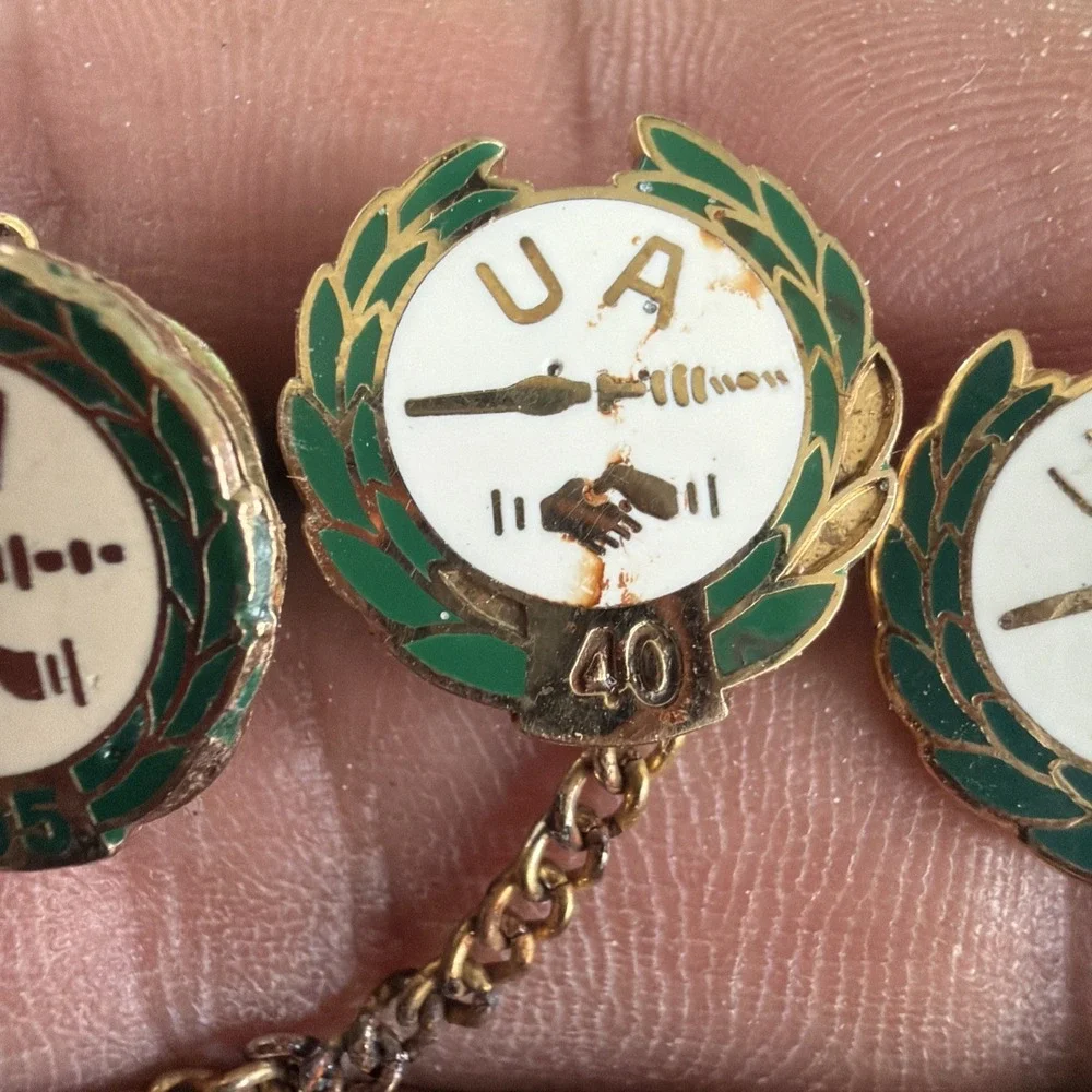 Vtg United Association UA Plumbers & Pipefitters Union 35 40 50 Year Member Pins - Picture 5 of 7
